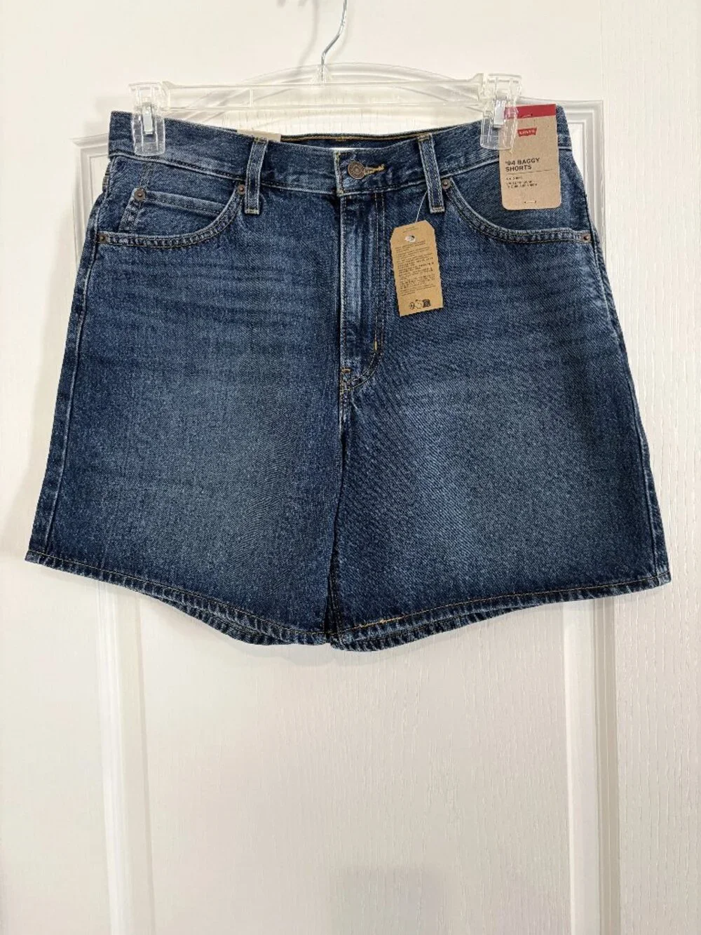 Levi’s '94 Baggy Jean Shorts Mid Rise 100% Cotton Blue Size 29 NEW